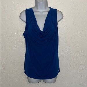 Calvin Klein Royal Blue Drape Blouse